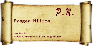 Prager Milica névjegykártya